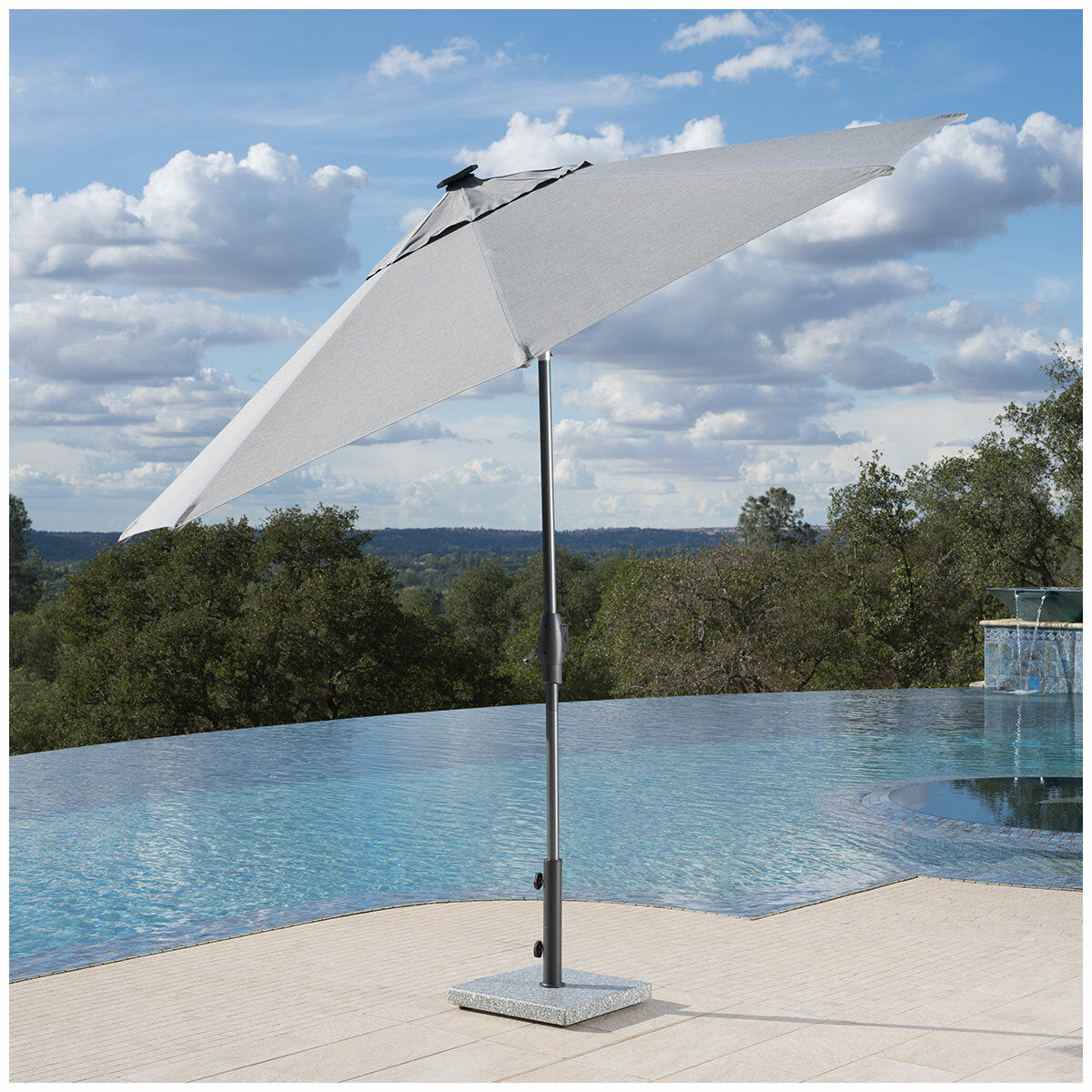 SunVilla Graphite LED Market Umbrella 3M
