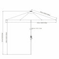 SunVilla Graphite LED Market Umbrella 3M