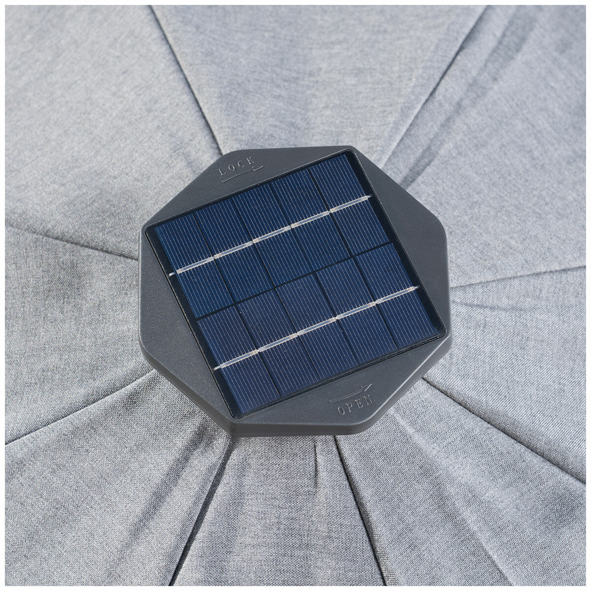SunVilla Graphite LED Market Umbrella 3M