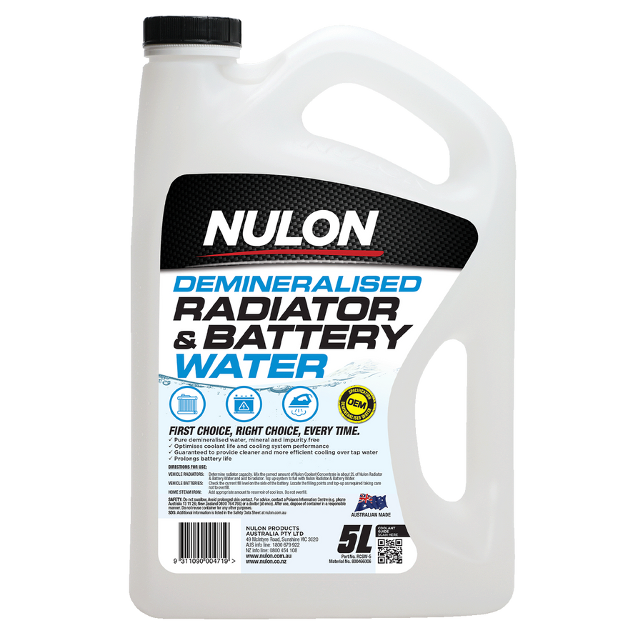 Nulon Radiator and Battery Water - 5L - Prevents Overheating - Reduces Corrosion - SuperSaverAU - view 1