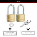 Master Lock Padlock - 40mm - Brass - Dual Locking Levers - 2 Pack - SuperSaverAU - view 3