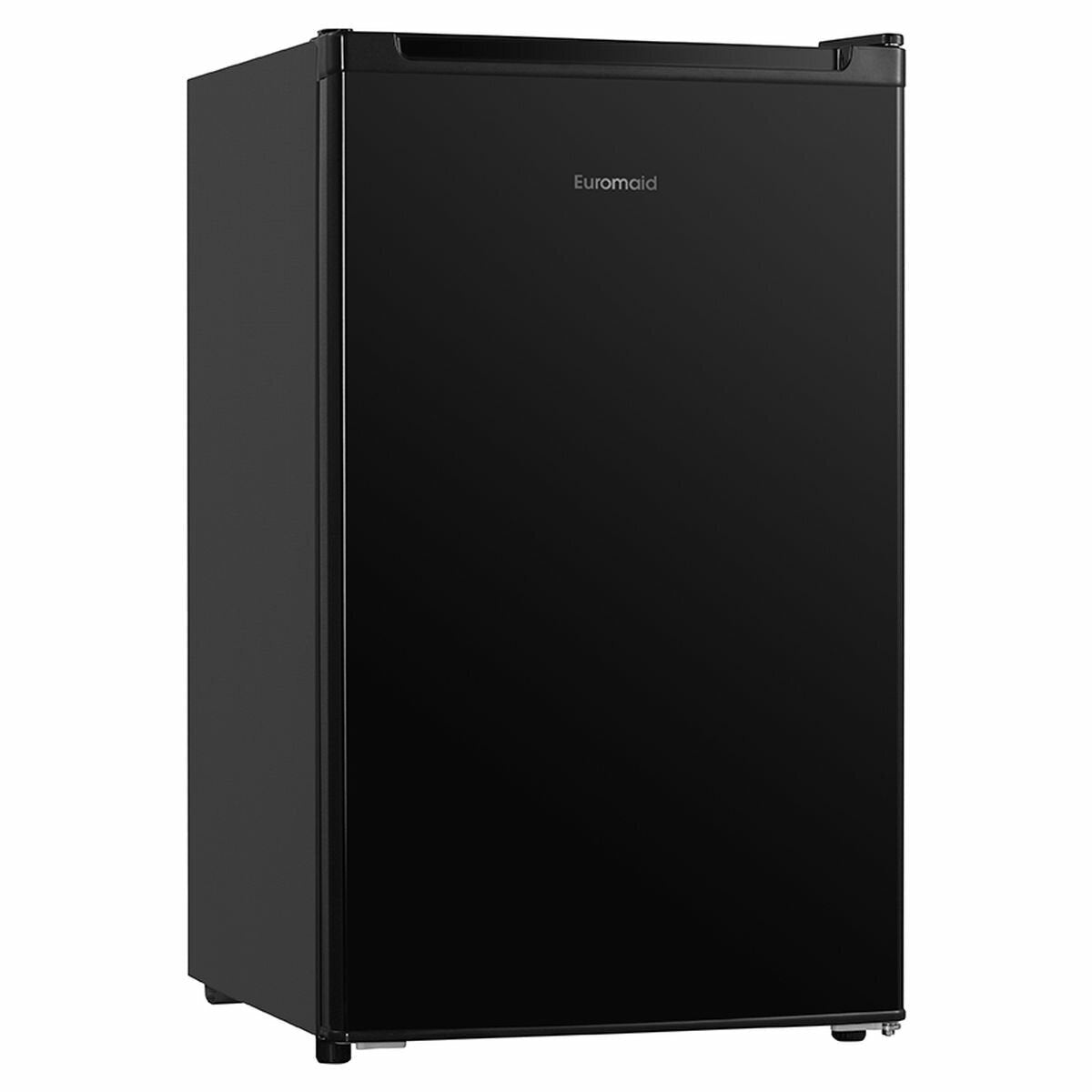 Euromaid 121L bar fridge - black cabinet and facia, freezer compartment, vegetable crisper - EBF126BK