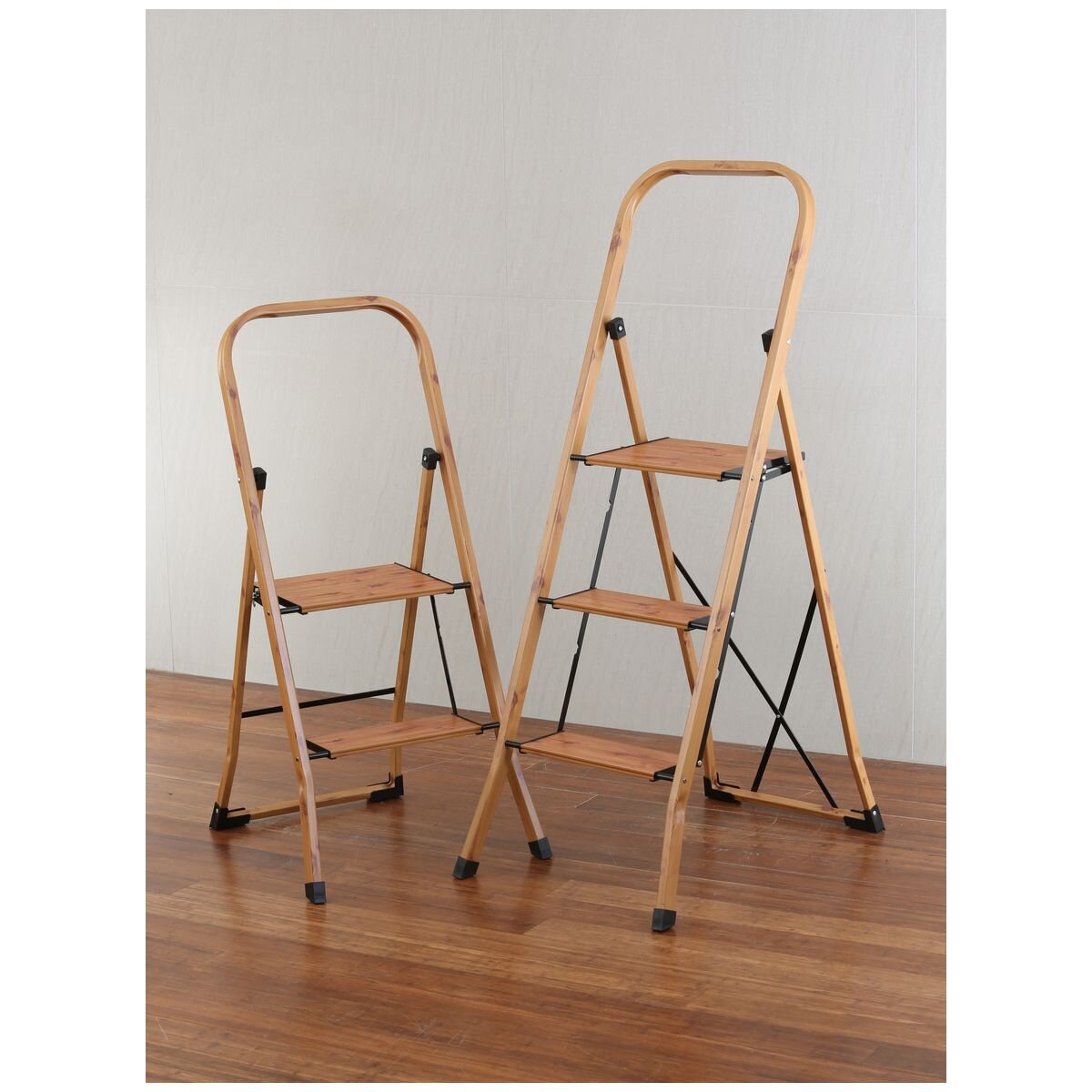 L.T. Williams 2 Step Ladder with Bar - Woodgrain Aluminium - 120kg Load Capacity - 9757
