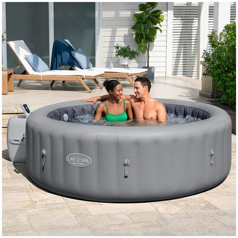 Lay-Z-Spa Santa Monica MaxHold EnergySense Smart AirJet 7 Grey Round Inflatable Spa 2.16M x 71cm