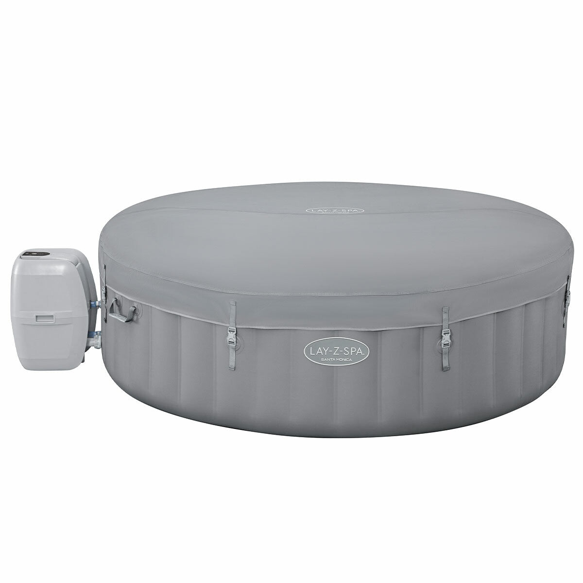 Lay-Z-Spa Santa Monica MaxHold EnergySense Smart AirJet 7 Grey Round Inflatable Spa 2.16M x 71cm