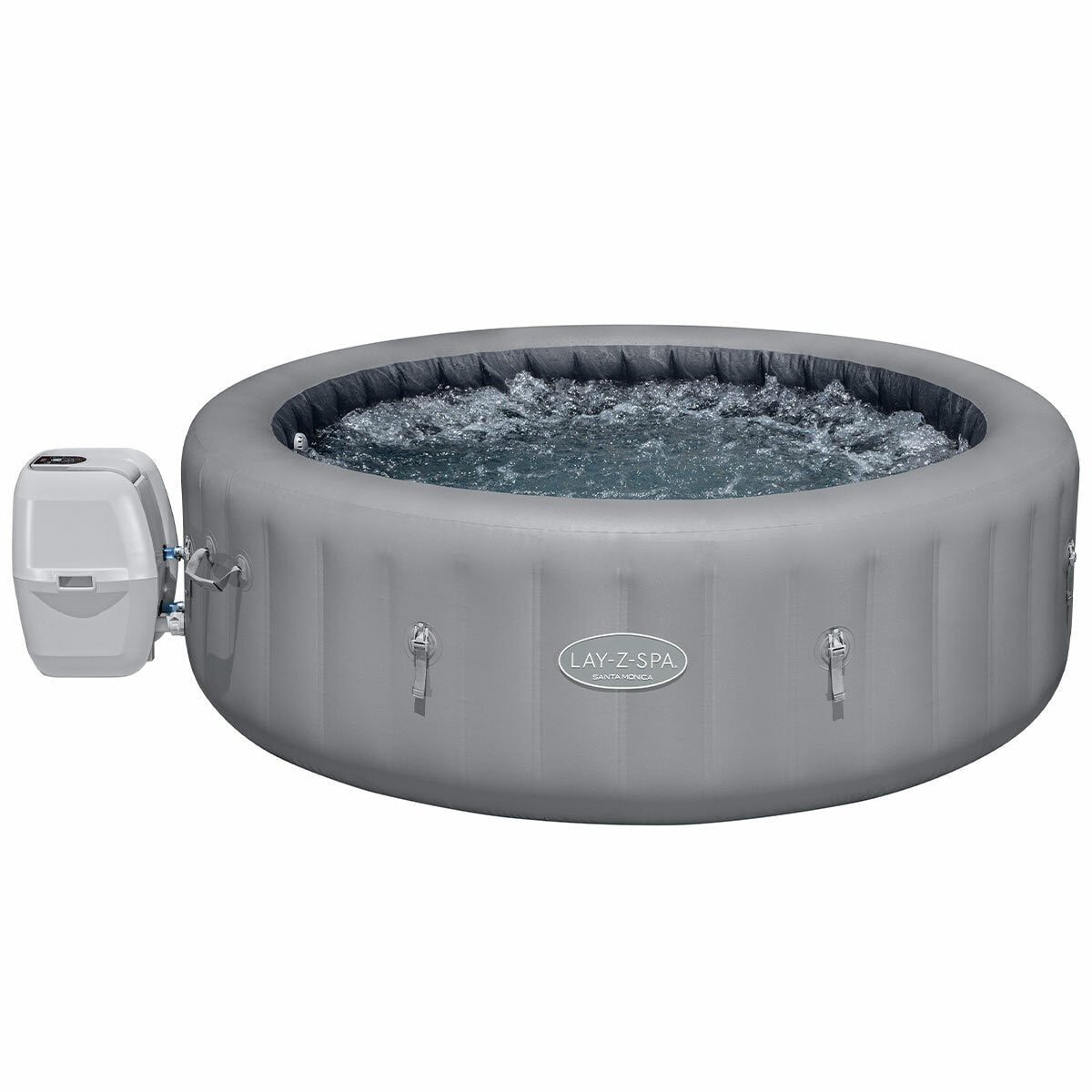 Lay-Z-Spa Santa Monica MaxHold EnergySense Smart AirJet 7 Grey Round Inflatable Spa 2.16M x 71cm