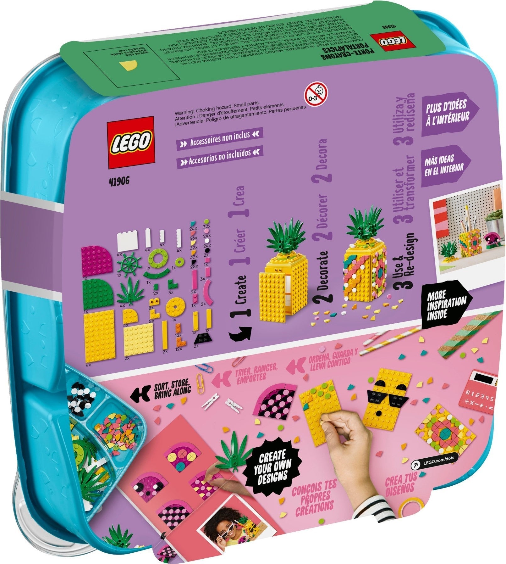 Lego DOTS 41906 Pineapple Pencil Holder - SuperSaverAU - view 3