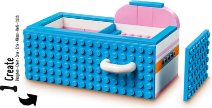 LEGO 41907 DOTS Desk Organizer with Drawer, DIY Craft Set