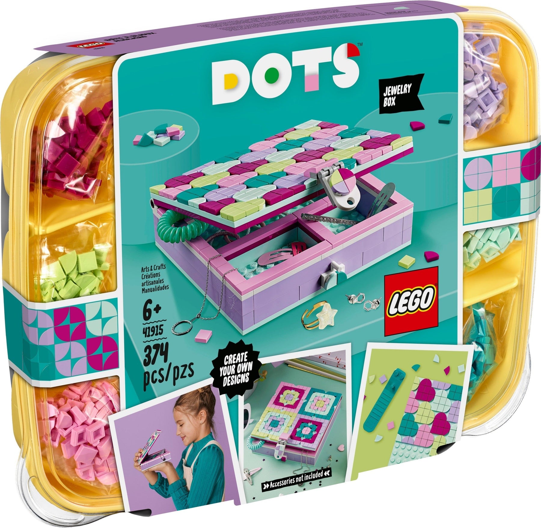 LEGO 41915 DOTS Jewelry Box - DIY Craft Kit for Kids - SuperSaverAU - view 1