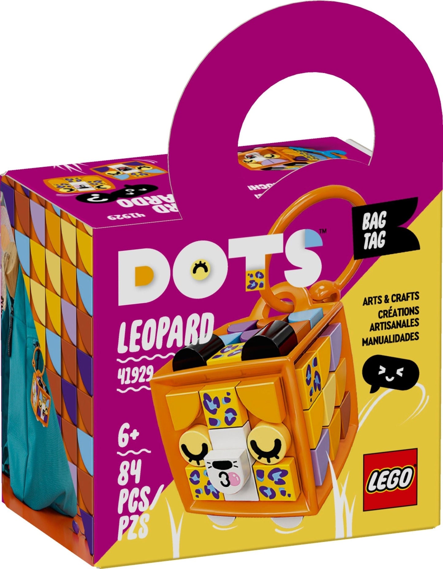 LEGO 41929 DOTS Bag Tag Leopard - Customizable Craft Kit