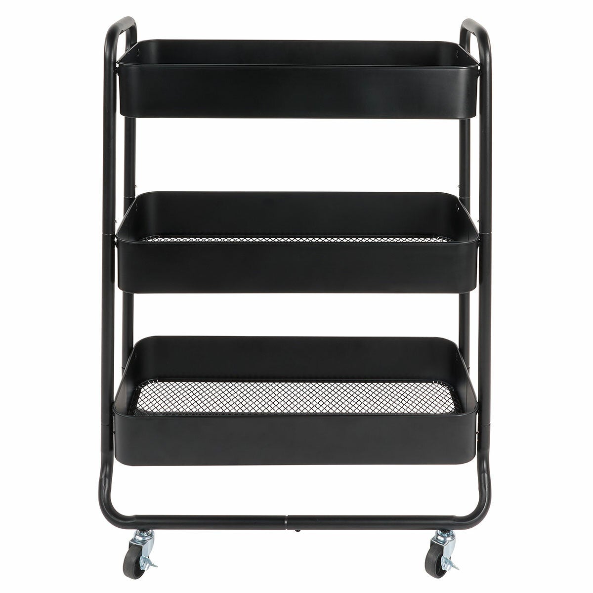 Neatfreak 3 Tier Metal Storage Trolley Extra Wide Rolling Cart Locking Wheels