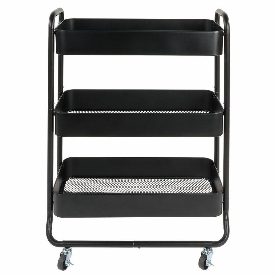 Neatfreak 3 Tier Metal Storage Trolley Extra Wide Rolling Cart Locking Wheels