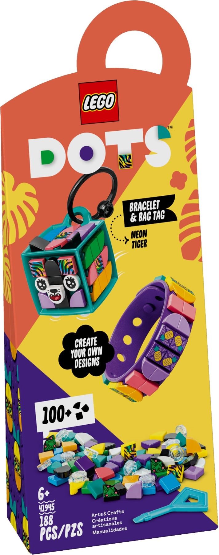 LEGO 41945 Neon Tiger DOTS Bracelet & Bag Tag Kit - SuperSaverAU - view 1