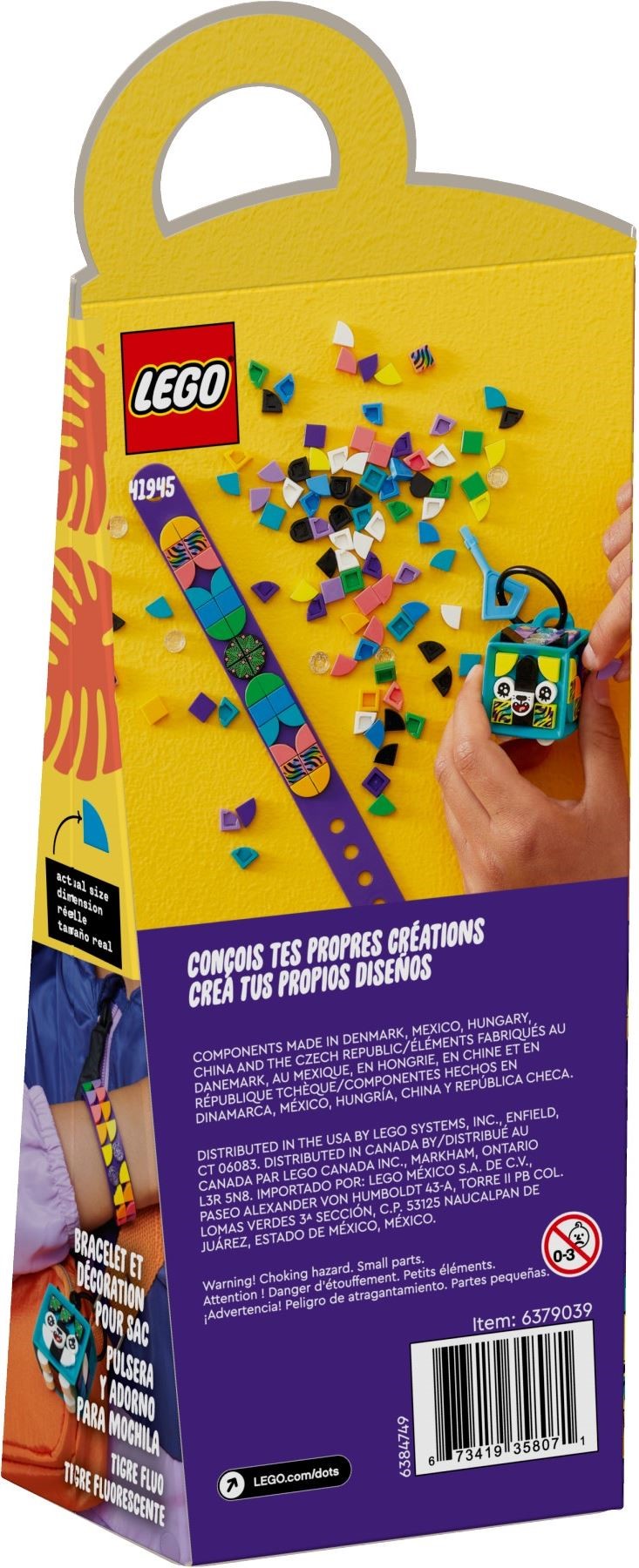 LEGO 41945 Neon Tiger DOTS Bracelet & Bag Tag Kit