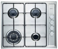Emilia 60cm Natural Gas Cooktop - Stainless Steel, Wok Burner, One-Piece Hob, Enamelled Trivets - SEC64GWI