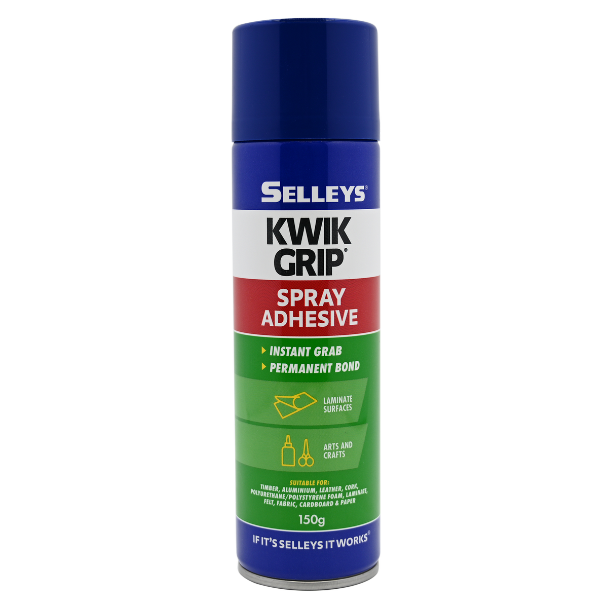 Selleys Kwik Grip Contact Adhesive Spray 150g Fast Drying Durable Bond - SuperSaverAU - view 1