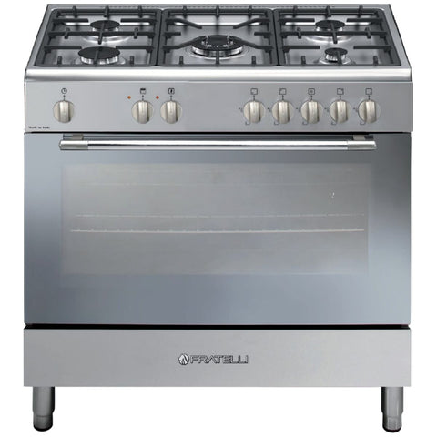 Fratelli Modena 90cm dual fuel freestanding oven - Stainless Steel, 100L, wok burner - MO29650FEMIX