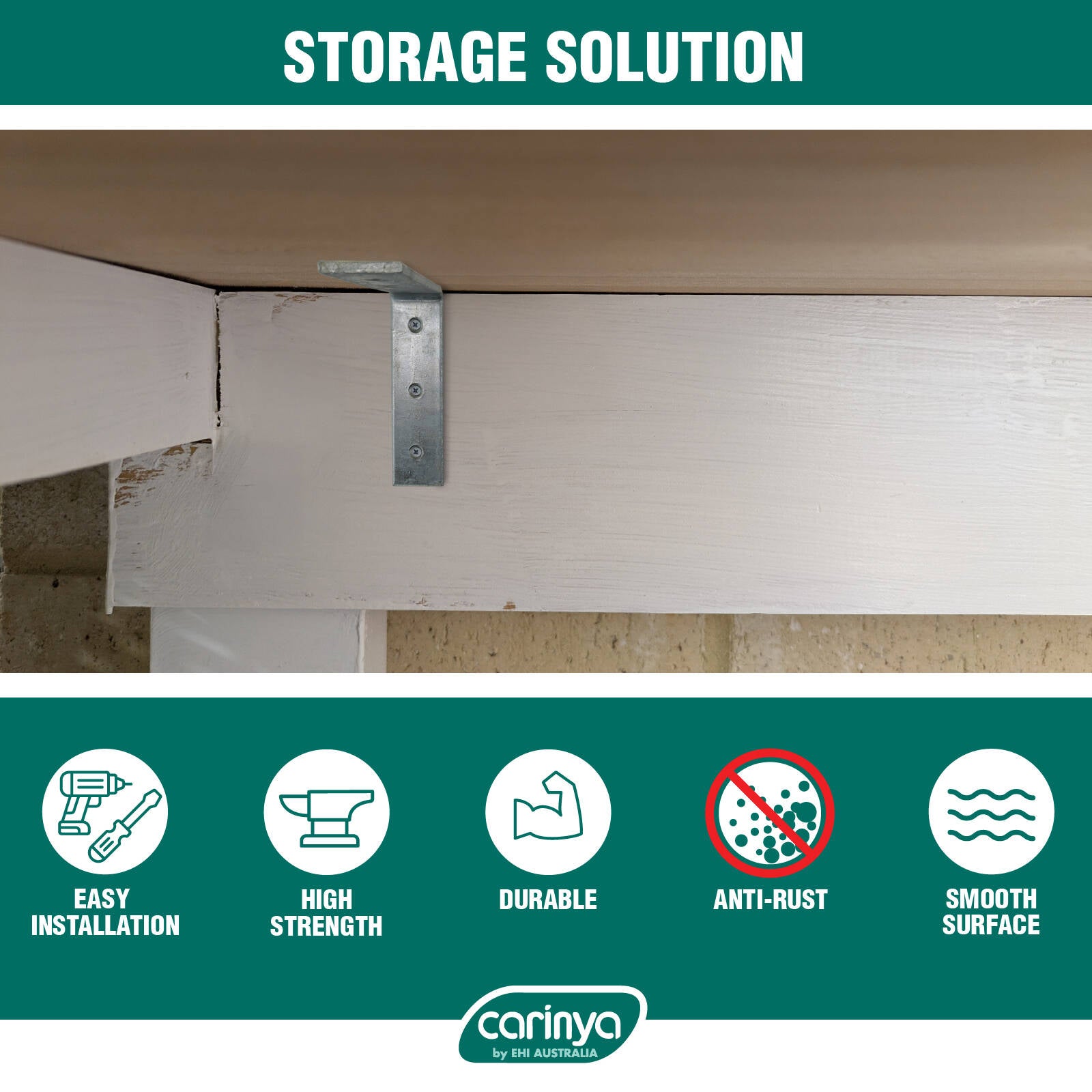 Carinya 150 x 150mm Galvanised Steel Heavy Duty Angle Bracket 150kg