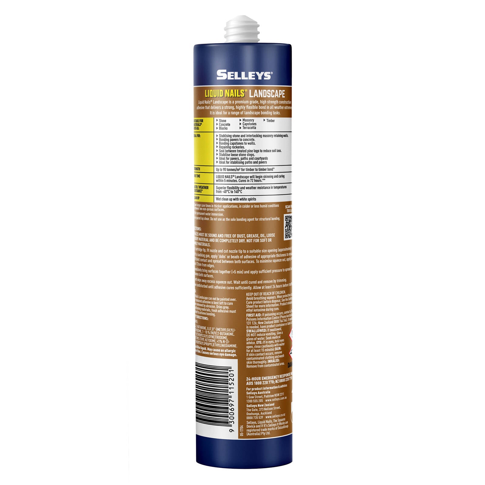 Selleys Liquid Nails Landscape Stone and Concrete Adhesive Grey 415g