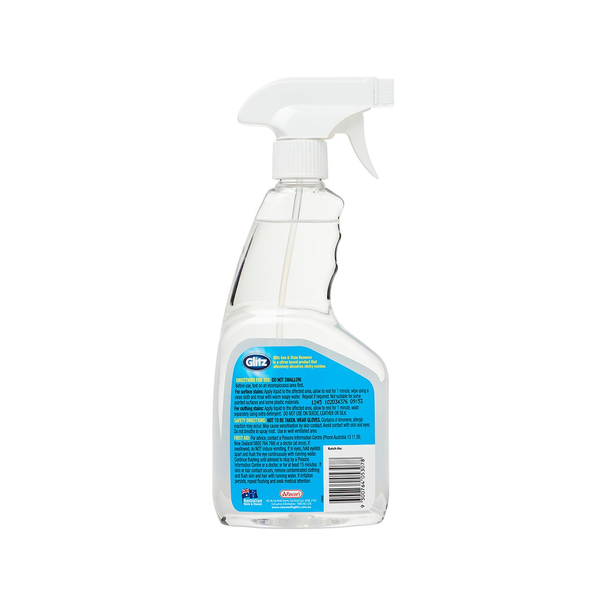 Glitz Goo and Stain Remover - 500ml - Pet Clear Bottle - No Rinse - SuperSaverAU - view 2