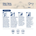 Dulux 340g Parisian White Chalky Spray Paint, Matte Finish for Furniture