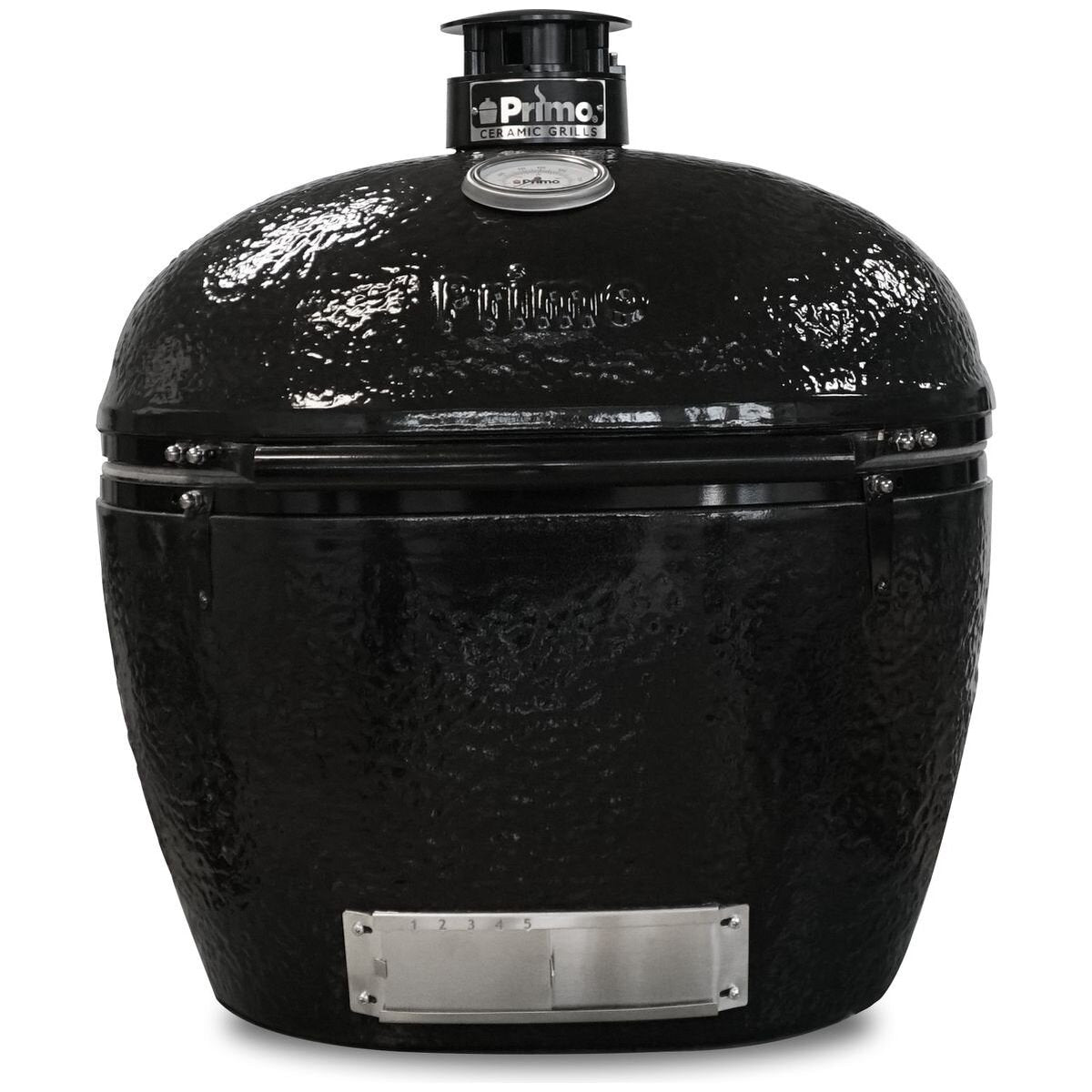 Primo Ceramic X-Large Charcoal Grill Head Only - Black, Oval Design, Easy-Lift Hinge - PGCXLHG