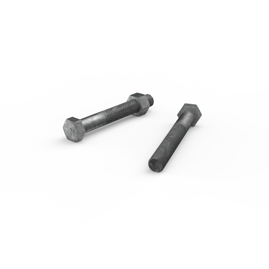 Zenith M16 x 120mm Hot Dip Galvanised Hex Head Bolt and Nut - Each