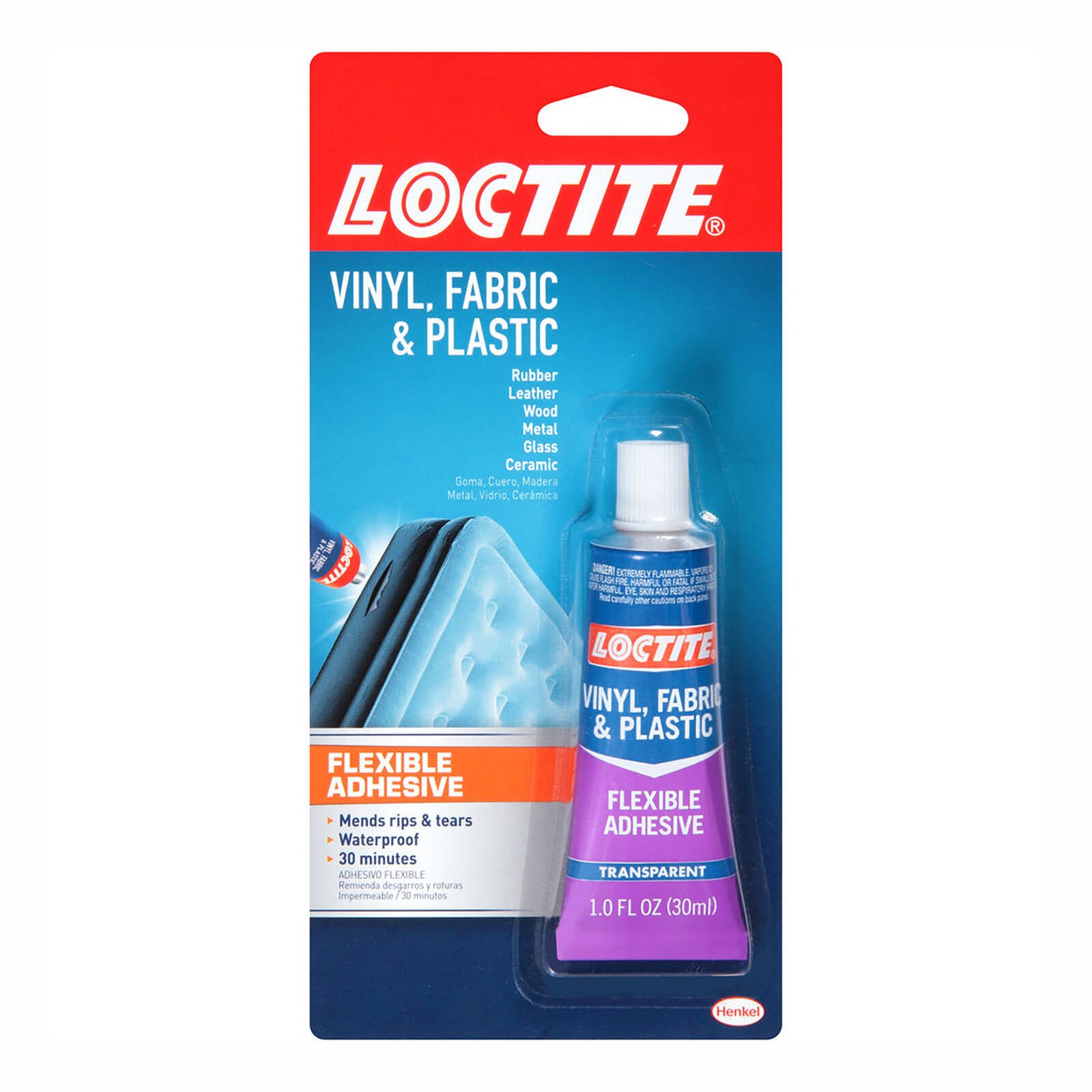 Loctite 30ml Vinyl, Fabric and Plastic Flexible Adhesive, Dries Clear