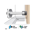 Adoored Satin Chrome Arrow Door Stop - 38mm x 75mm - Wall Protection - SuperSaverAU - view 2