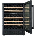 Cantina 46 Bottle Dual Zone Wine Cabinet - Black - Reversible Glass Door - CCWID46B