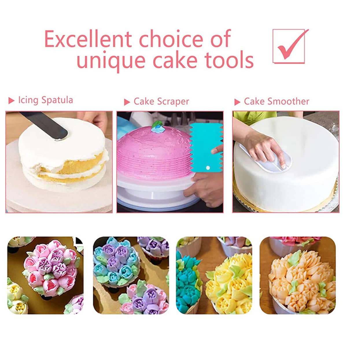 420 Piece Cake Decorating Kit with Rotating Turntable, Nozzles and Piping Bags - view 5