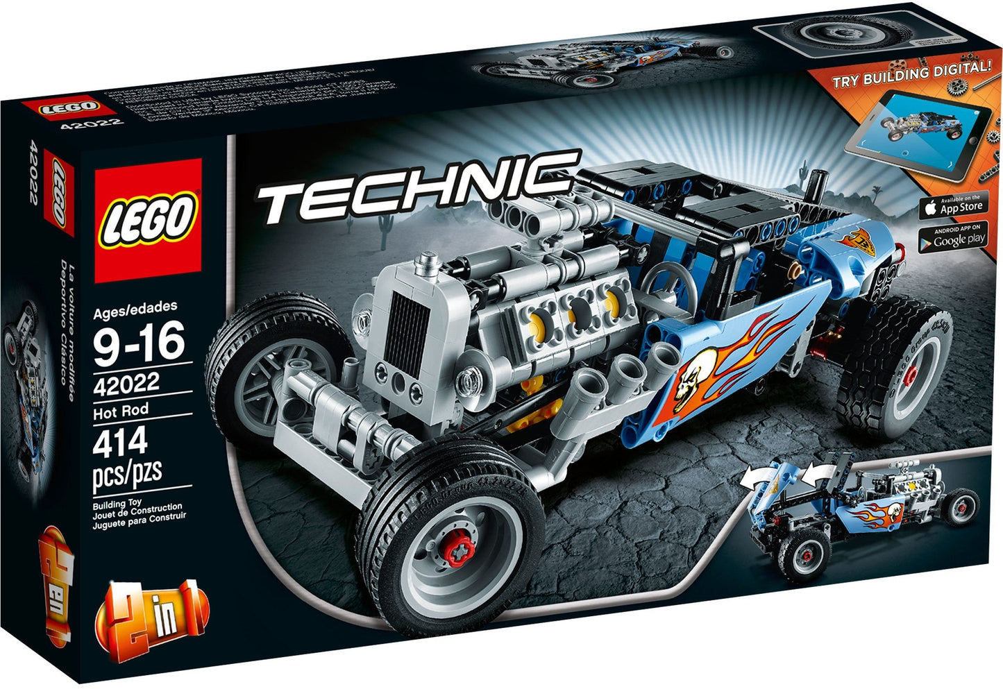 LEGO 42022 Hot Rod: Build & Race a Cool V6 Engine Car
