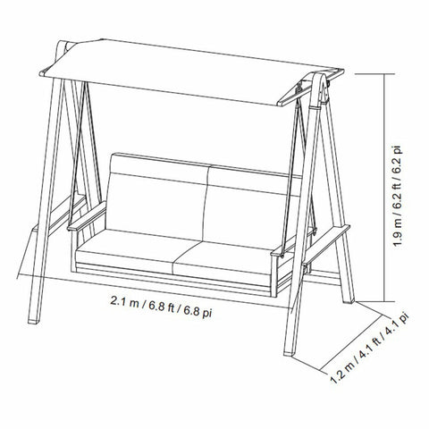 SunVilla Pine Knoll Cushion Swing