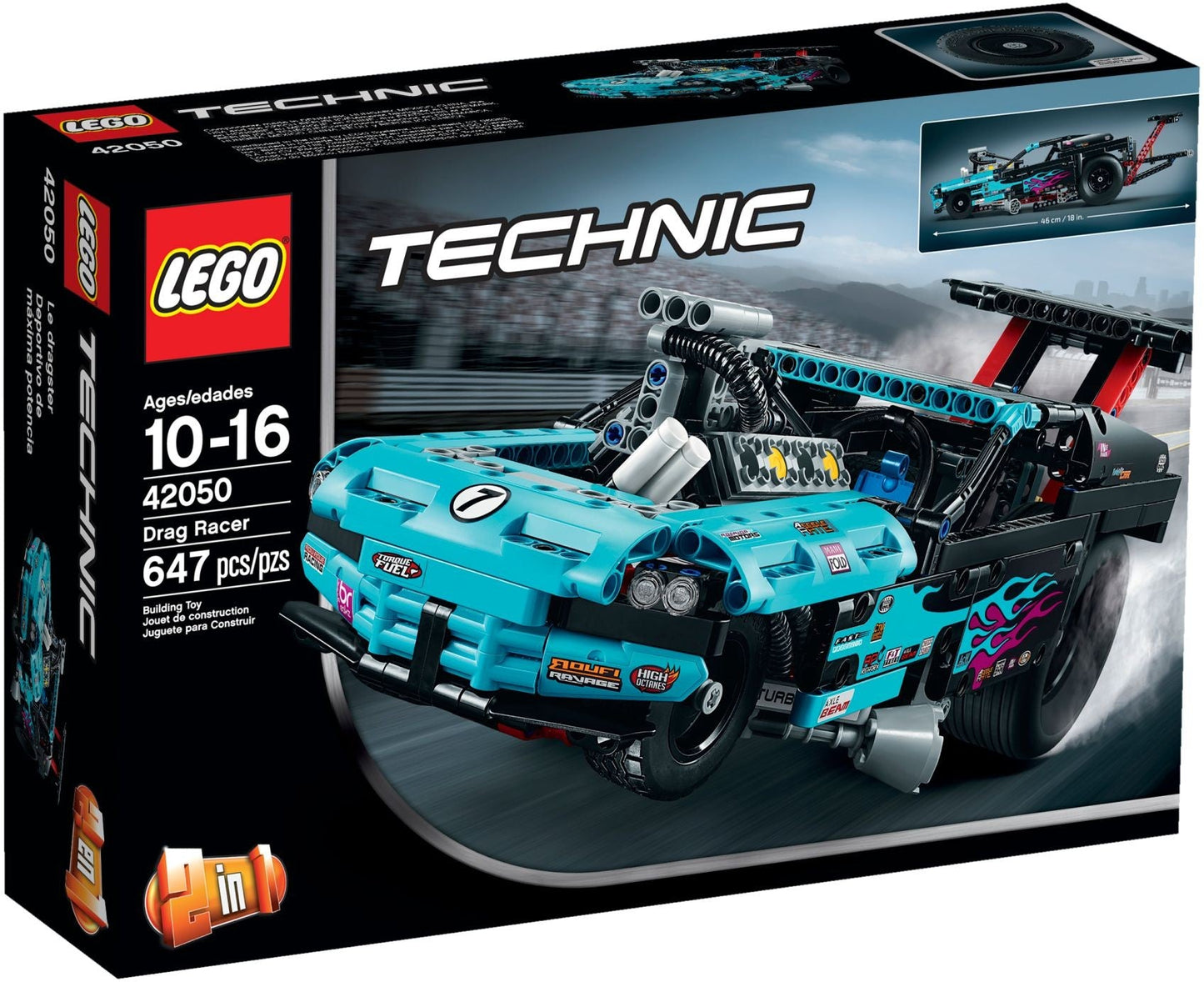 LEGO 42050 Drag Racer: Build & Race a Wheelie King!