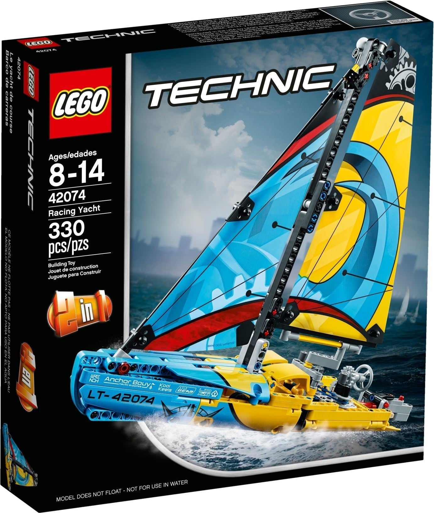 LEGO 42074 Racing Yacht & Catamaran 2-in-1 Sailboat Building Kit - SuperSaverAU - view 1