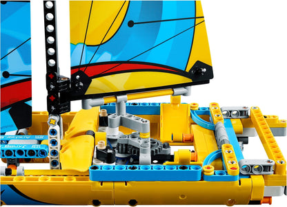 LEGO 42074 Racing Yacht & Catamaran 2-in-1 Sailboat Building Kit
