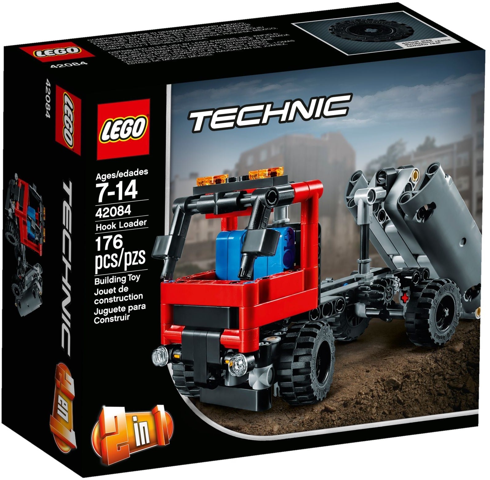 LEGO 42084 Hook Loader Truck - Build & Play 2-in-1 Set - SuperSaverAU - view 1