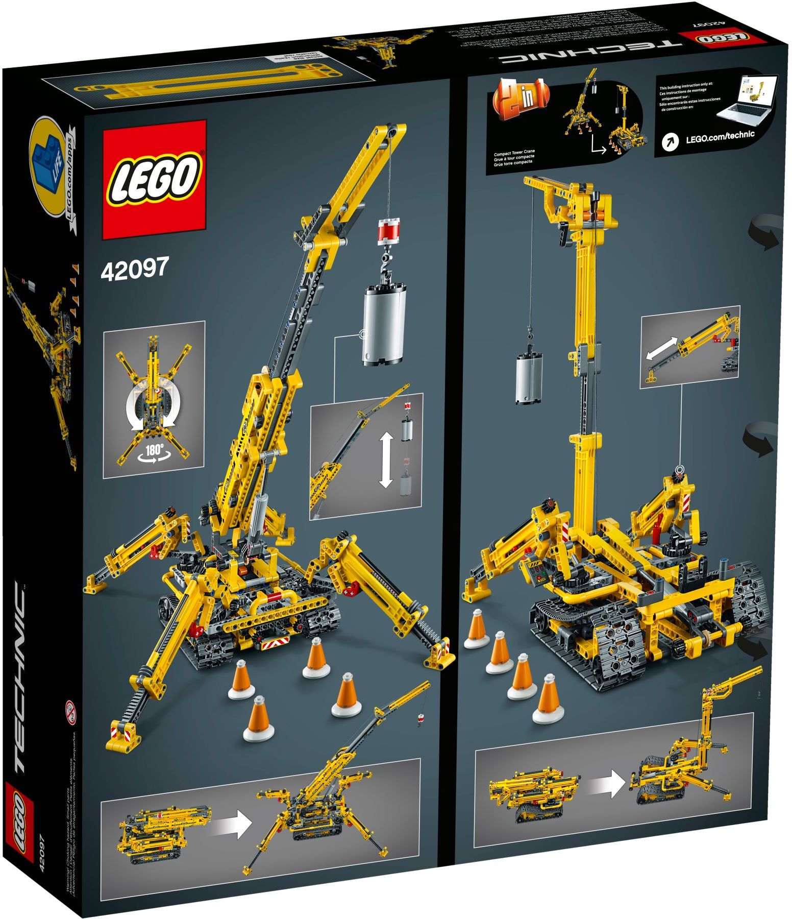 LEGO 42097 Compact Crawler Crane & Tower Crane 2-in-1 Set - SuperSaverAU - view 4