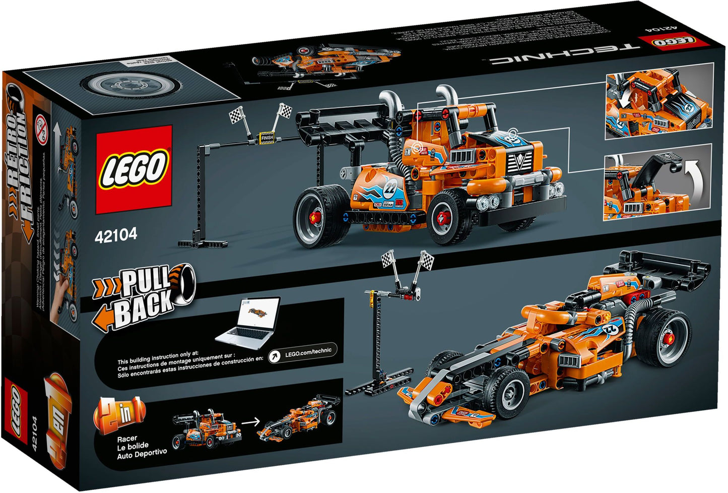 LEGO 42104 Race Truck: Pull-Back Action Toy Car