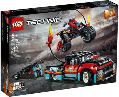 LEGO 42106 Stunt Show Truck & Bike - Pull-Back Motorcycle & Fire Ring