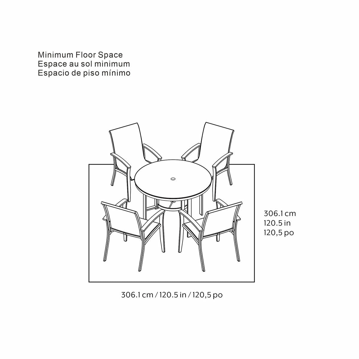 Agio Clearfield Sling Dining Set 5 Piece