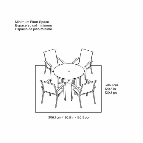 Agio Clearfield Sling Dining Set 5 Piece