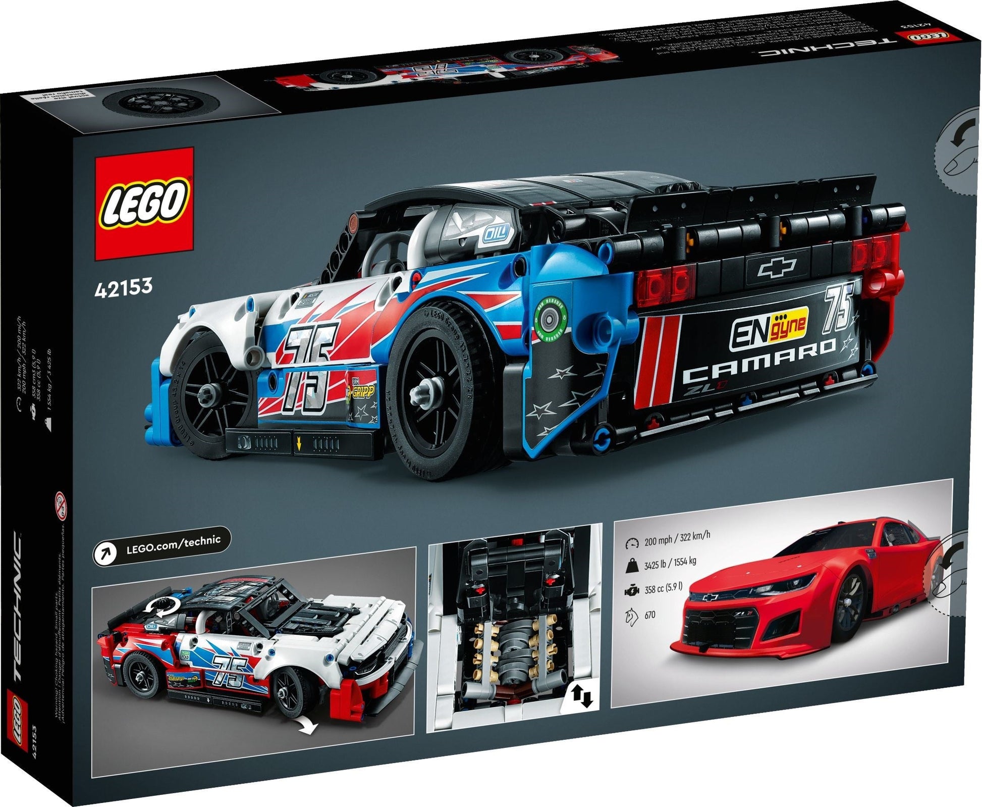 LEGO Technic Series 42153 NASCAR Next Gen Chevrolet Camaro ZL2- Auzzi Store