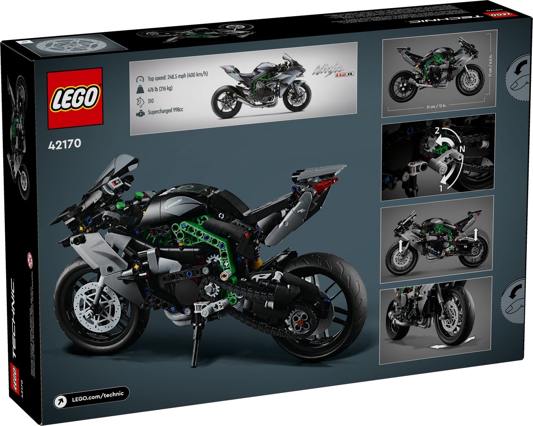 LEGO 42170 Technic Kawasaki Ninja H2R Motorcycle - SuperSaverAU - view 2