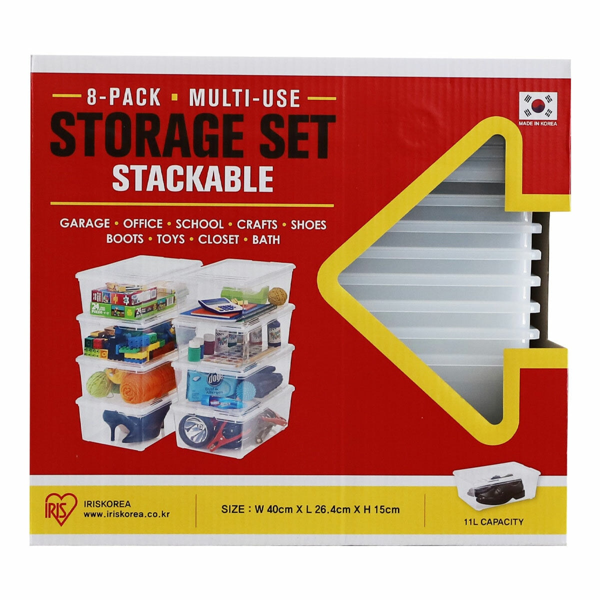 Iris Storage Box 11 Litre 8 Pack