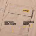 DEWALT Khaki Basalt Short Sleeve Button Up Shirt M - Moisture Resistant - SuperSaverAU - view 5