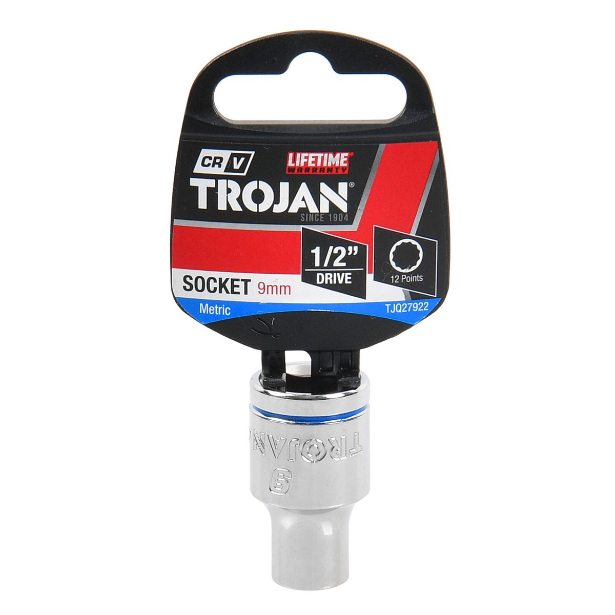 Trojan 9mm Socket 1/2" Drive - Chrome Vanadium - Durable - 12-Point Design - SuperSaverAU - view 2