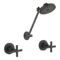Mondella Resonance Matte Black 1/2 Turn Cross Handle All Directional Shower Set 9L/min WELS 3 Star