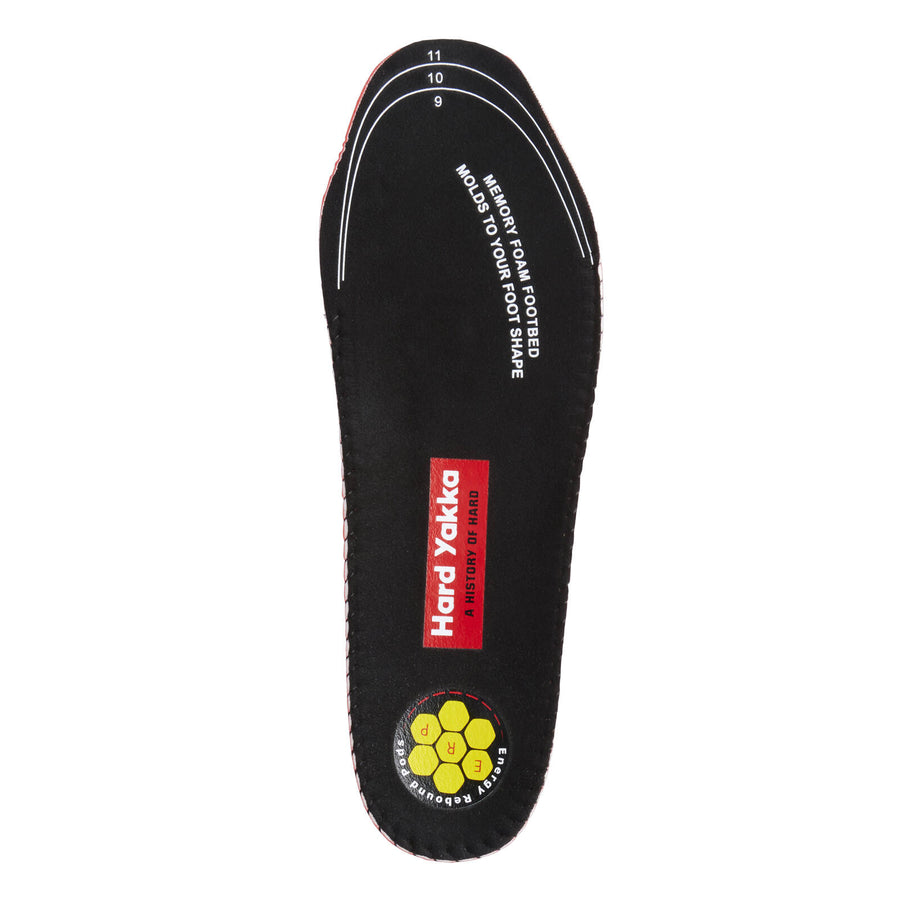 Hard Yakka ERP Footbed, Memory Foam PU Insole, Black, Size 4-5