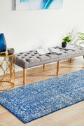 Rug Culture Evoke Extra Large Navy Runner Rug 500X80CM - Power Loomed Polypropylene - EVO-252-NAVY-500X80